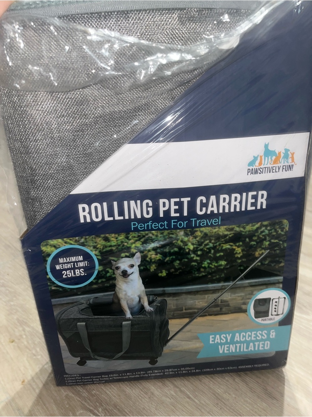 Rolling Pet Carrier - Gray